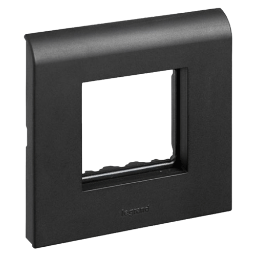 Legrand Myrius 2M Black Plate With Frame, 6732 22